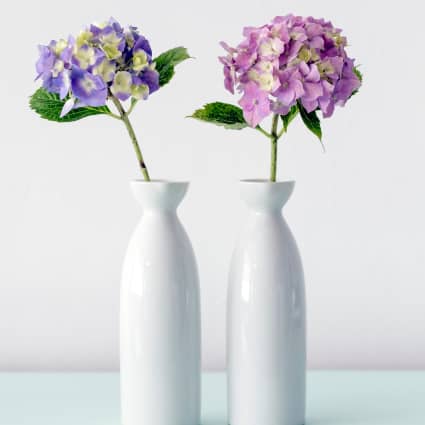 White Cylindrical Flower Vase